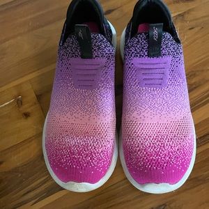 Girls Skechers rainbow slip ons